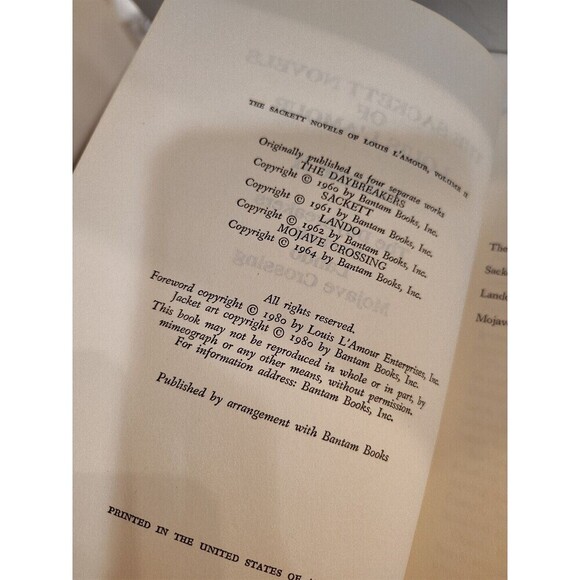 HCDJ The Sacketts Vol 2 by Louis L'Amour Day breakers Sackett lando Mojave Xing - Picture 6 of 6